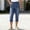 Dark Blue women capri pants high waisted a1, variant on Women Capri Pants High Waisted Stretch Casual Solid Basic Capri Jeans Travel Lounge Trousers with Pockets Summer Beach Cropped Pants, Dark Blue S