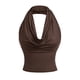 thumbnail image 1 of Mujeres V Cuello Tops sin Mangas sin Espalda Hueco con Flor Bordado, Poliéster Spandex Tejido Elástico para las Vacaciones de la Fiesta, 1 of 9