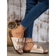 thumbnail image 3 of Women Buckle Decor Flat Sandals, Cool Beige Footbed Sandals, 3 of 5