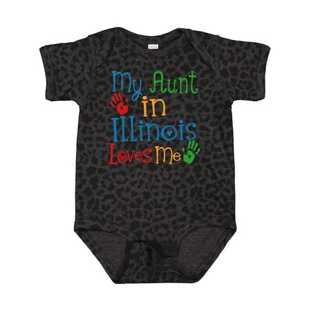 

Inktastic My Aunt in Illinois Loves Me Gift Baby Boy or Baby Girl Bodysuit