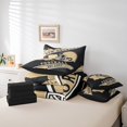 thumbnail image 4 of Erosebridal Sports Bedding Queen Size Teens, American Football Bedding Accessories, Black Brown, New Orleans, Breathable 7 Pieces, 4 of 5