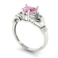 thumbnail image 2 of 1.05 ctw Claddagh Anniversary Ring for Women | Heart Cut Simulated Pink Diamond | Hyperallergenic Solid 18K White Gold, 2 of 5