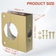 thumbnail image 2 of Placa de refuerzo para puerta Uxcell para reparación y refuerzo de puertas, 1 juego para puerta de 1-3/8" de grosor, tamaño 4-1/2", color oro, 2 of 6