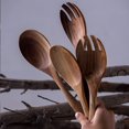 thumbnail image 4 of Lindbes Acacia Wooden Salad Servers Rice Spoon Fork Dinner Salad Mixing Cooking Utensils, 4 of 12