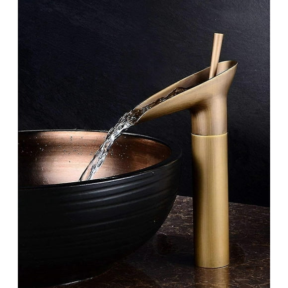 Sink Faucet Waterfall Sink Faucet Antique Brass Hot And Cold Faucet Switch Sink