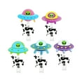 thumbnail image 7 of 1 Pcs Luminous Cute UFO Cow Badge Reel Retractable Kawaii Badge Reel with ID Clip Funny Badge Reel for Nurse Nursing Name Tag Card Medical RN CNA Medical Assistant Gifts, 7 of 7