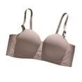 thumbnail image 3 of Bxsruta Wireless Bras for Women, Woman's Solid Color Thin Style Ventilate Back Buckle Bra Without Steel Rim, Coffee, 3 of 7