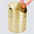 thumbnail image 6 of Elegant Gold Small Recycling Push Lid Can Stylish Desk Bathroom Accessories, 6 of 7