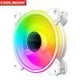 thumbnail image 1 of COOLMOON 12cm Silent 4Pin PWM 5V 3Pin ARGB Aura Sync Case Ventilador de refrigeración Blanco, 1 of 9