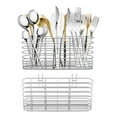 thumbnail image 5 of 2Pcs Kitchen Utensil Holder 7.87*3.42in Stainless Steel Cutlery Hanging Basket for Knife Fork Spoon Quick Drying Compartmental Utensil Drainage Rack for Kitchen, 5 of 11