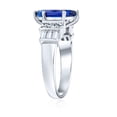 thumbnail image 3 of Bling Jewelry Womens Vintage Art Deco Halo Blue Simulated Sapphire Engagement Ring Sterling Silver, 3 of 6