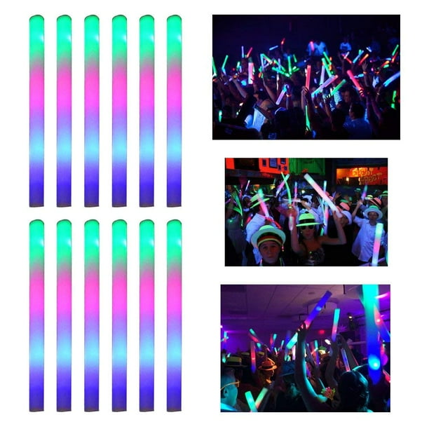 50pcs Multi Color LED Foam Glow Stick Fluorescent Light Sticks for