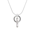 thumbnail image 2 of Delight Jewelry Silvertone Believe Faith Prayer Hope Bar Gymnastics Ring Charm Necklace, 18", 2 of 4