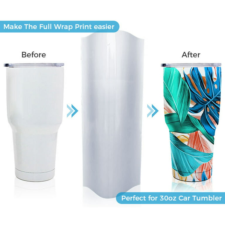 200 Pieces Sublimation Shrink Wrap Sleeves 5X10 Inch White Bag for 567G  Tight Tumblers, Heat Transfer Shrink Film 