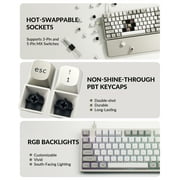 Keychron C1 Pro 8K QMK Wired RGB Hot Swappable Custom Mechanical Keyboard TKL, Red Switch