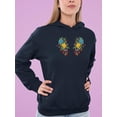 thumbnail image 2 of Flower Embroidery Hand Drawn Hoodie Women -Image by Shutterstock, Female XX-Large, 2 of 4