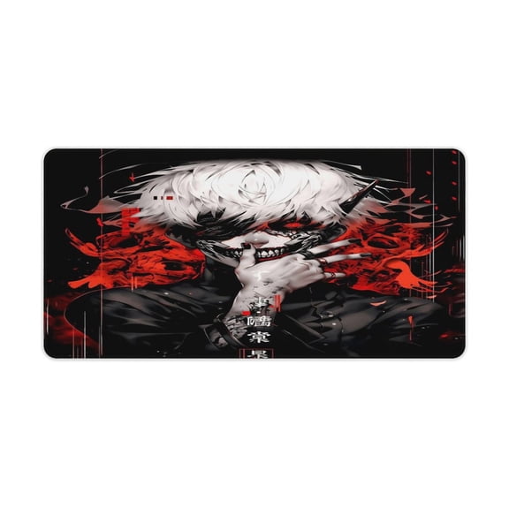 Tokyo Ghoul Large Mouse Pad Waterproof Desk Mat with Stitched Edges, Non-Slip Rubber Base Computer Keyboard Mouse Pad