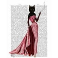 thumbnail image 2 of Fab Funky 12x14 Gold Ornate Wood Framed with Double Matting Museum Art Print Titled - Glamour Cat in Pink, 2 of 4