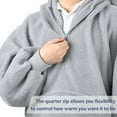 thumbnail image 3 of Wearable Blanket Hoodie Women - Long Sherpa Hooded Blanket for Adult Warm Cozy Blanket Sweatshirt Gifts for Women Men, Standard, Grey, 3 of 7