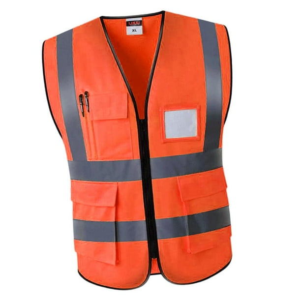 Chaleco de seguridad premium con protección de advertencia y bandas reflectantes, transpirable.