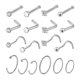 thumbnail image 1 of 18 Pcs Nose Rings Women Barbell Navel Ring Nose Stud Nose Piercing Stud Nose Piercings, 1 of 2