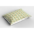 thumbnail image 2 of Ambesonne Pineapple Pillow Sham 2 Pack, Tropical Pineapple Paint, 36"x20", Emerald Mustard, 2 of 3