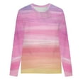 thumbnail image 3 of KBODIU Womens Plus Size T-Shirts Gradient Tie-Dye Print Casual Blouses Tops Oversized Long Sleeve Round Neck Loose Fit Blouses Fall Basic Pullover Sweatshirts, 3 of 4