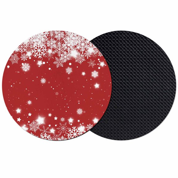 Red Snowflake Christmas Coasters Set of 2, Absorbent Coasters for Drinks, Winter Xmas Star Snowflake Coaster for Desk Coffee Table Protection, Home Decor House Warming Gifts 4"
