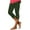 Army Green, variant on Ladies High Waist Printed Cropped Pants - Elastic Waist, Wide Leg, Resort Style - Beach Leggings for S-XXL