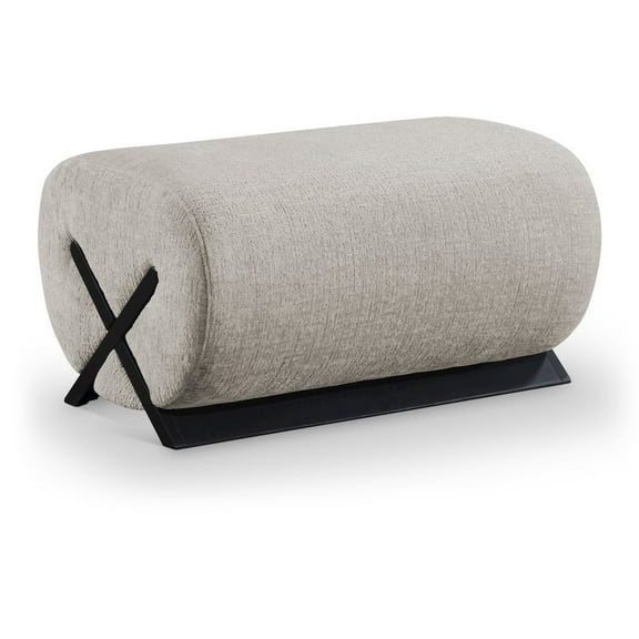 Meridian Furniture Akira Grey Upholstered Ottoman