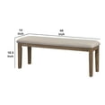 thumbnail image 5 of Rectangular Style Wooden Bench with Fabric Upholstered Seat,Brown and Beige- Saltoro Sherpi, 5 of 5