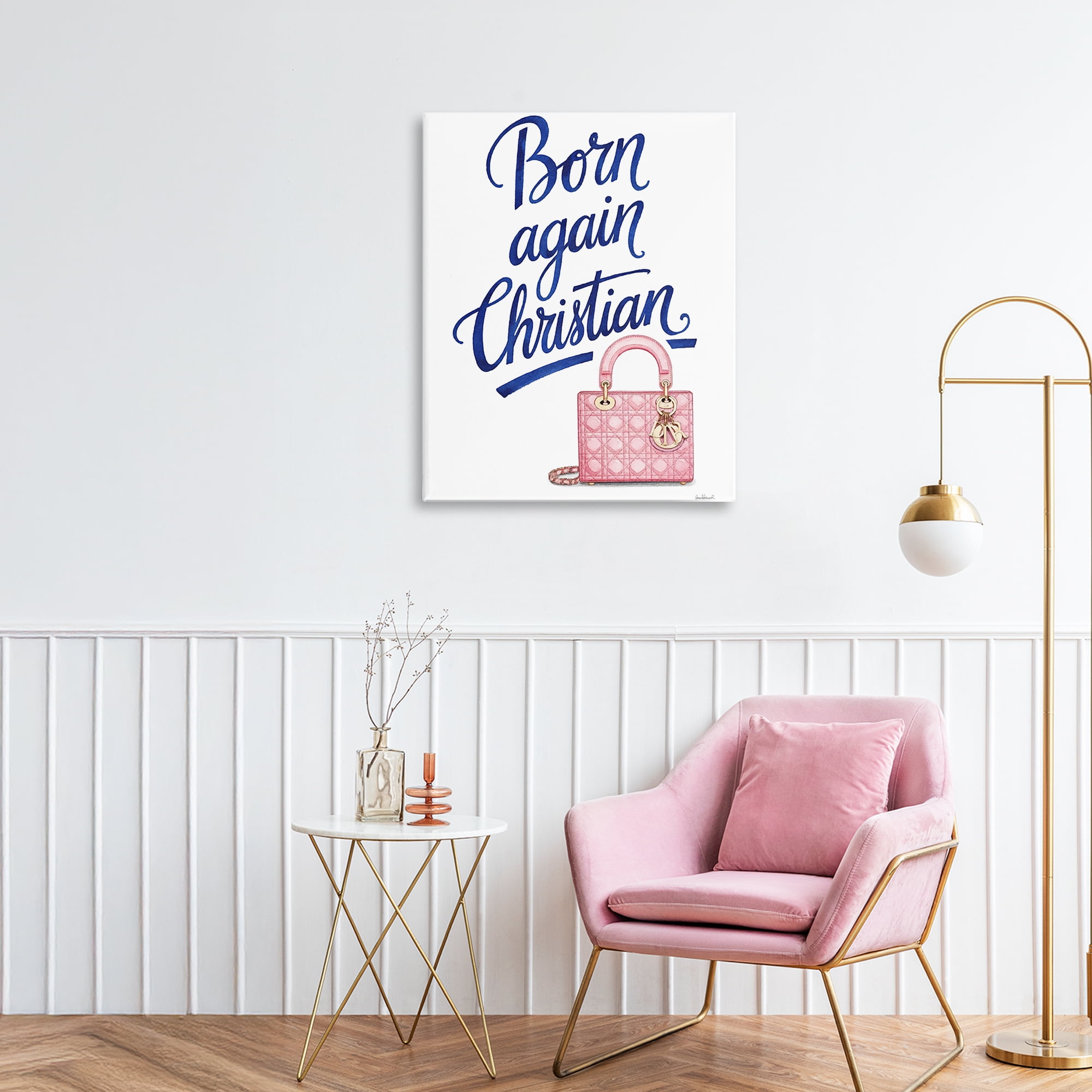 Glam Born Again Christian Canvas Wall Art, design by Amanda Greenwood