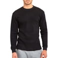 thumbnail image 3 of Men's Classic Waffle-Knit Medium Weight Thermal Top S, Black, 3 of 4