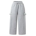 thumbnail image 3 of Barrel Leg Sweatpants Women 2025 Elastic High Waist Drawstring Loose Fit Wide Leg Casual Pants with Pockets Trousers, 3 of 6
