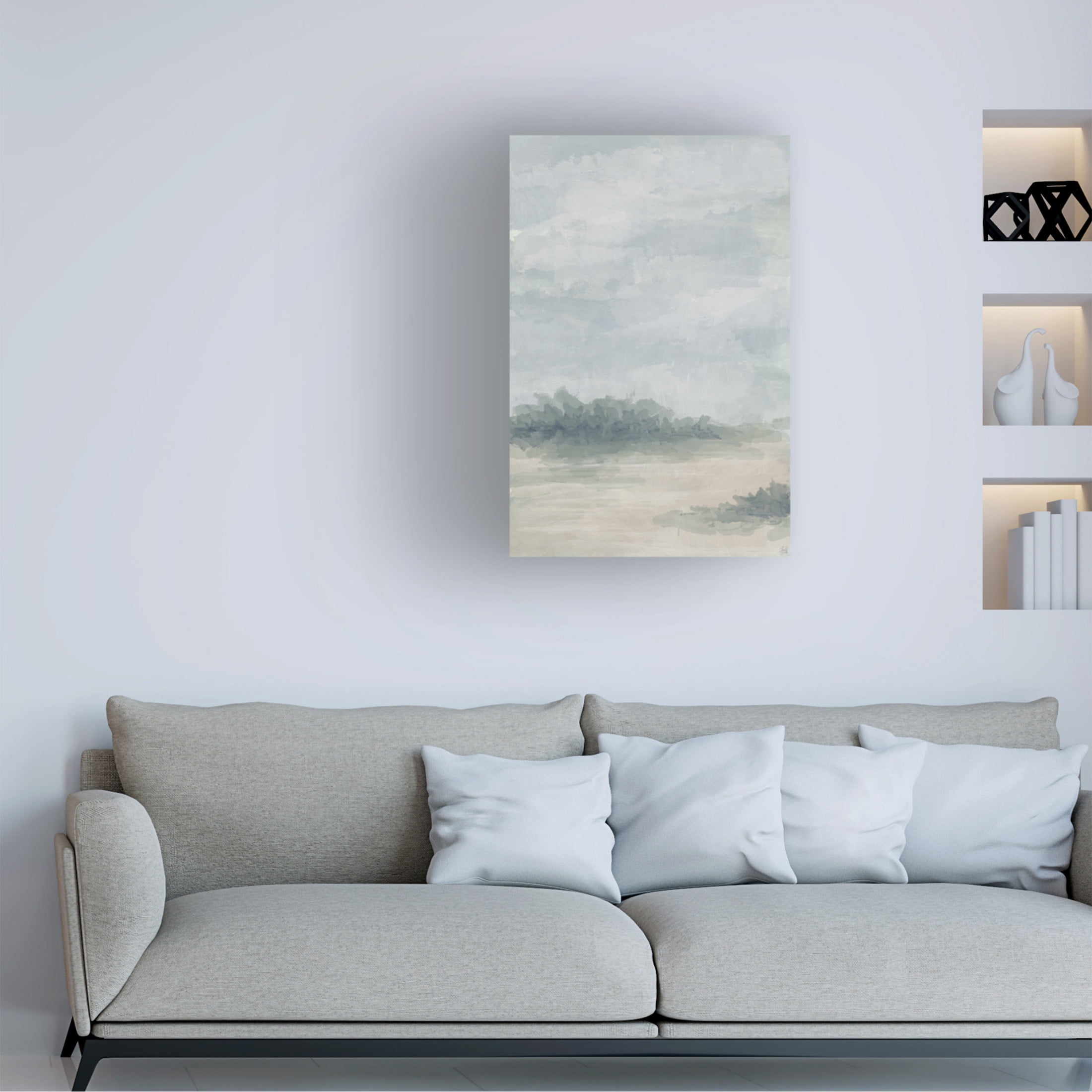 Canvas Wall Art - Line and Brush 'The Peace And Brush' Wall Art for Living Room, Bedroom, or Office Décor by Trademark Fine Art - 22 x 32 Inches