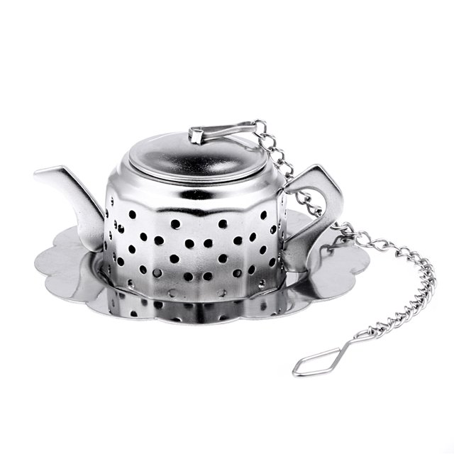 Infusor de té de acero inoxidable creativo, bandeja de cadena de tetera, filtro de té de especias (tetera) Tmvgtek Libre de BPA