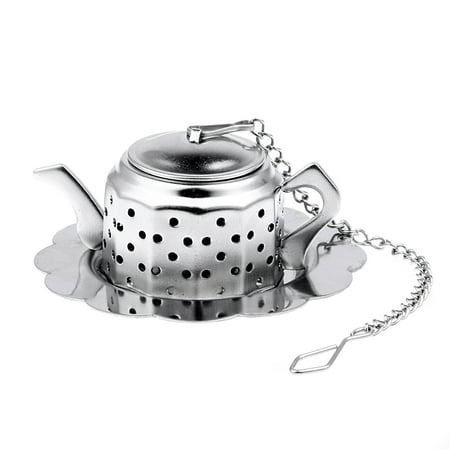 

EDFRWWS Creative Stainless Steel Tea Infuser Teapot Chain Tray Spice Tea Filter (Teapot)