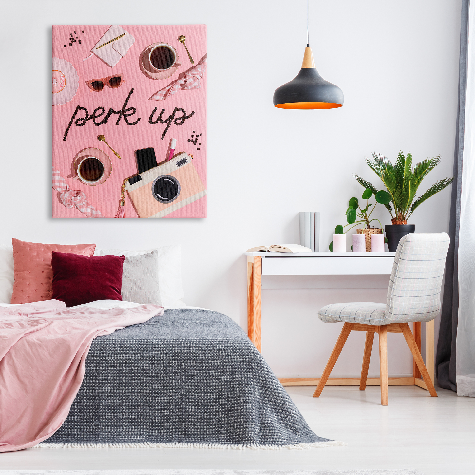Stupell Industries Perk Up Glam Coffees Food & Beverage Painting Gallery Wrapped Canvas Print Wall Art, 36 x 48