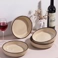 thumbnail image 5 of Onader Pasta Bowls Set of 4, 35oz Large Pasta Bowls for Serving, Wide Bowl Plates for Kitchen, Double Reactive Glaze, Microwave and Dishwasher Safe - Sandy Beige, 5 of 10
