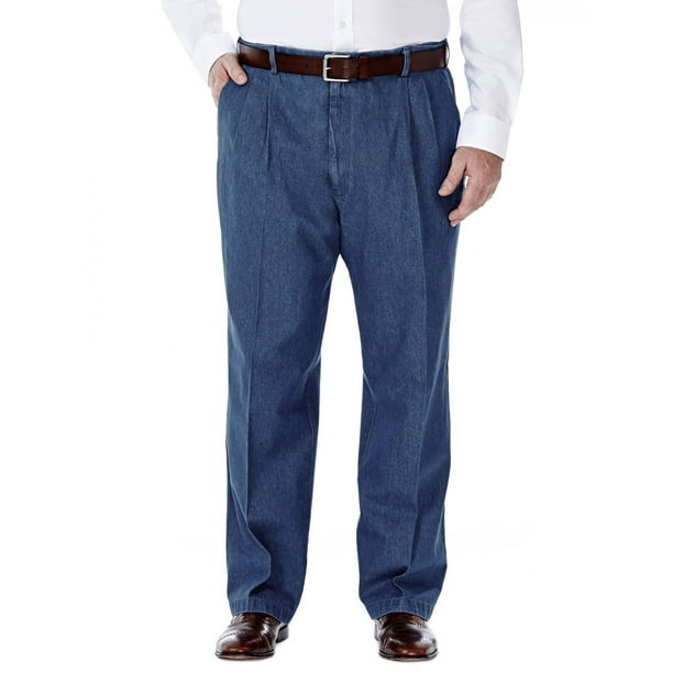Haggar Haggar Men's Big and Tall Work to Weekend Pleated Front Denim