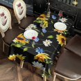 thumbnail image 2 of Black Sunflower White Daisy Pattern Rectangle Tablecloth 60"x120",Waterproof Polyester Rectangle Table Cloth, Wipeable Spillproof Polyester Tablecloth for Dining, Camping, Indoor and Outdoor, 2 of 6