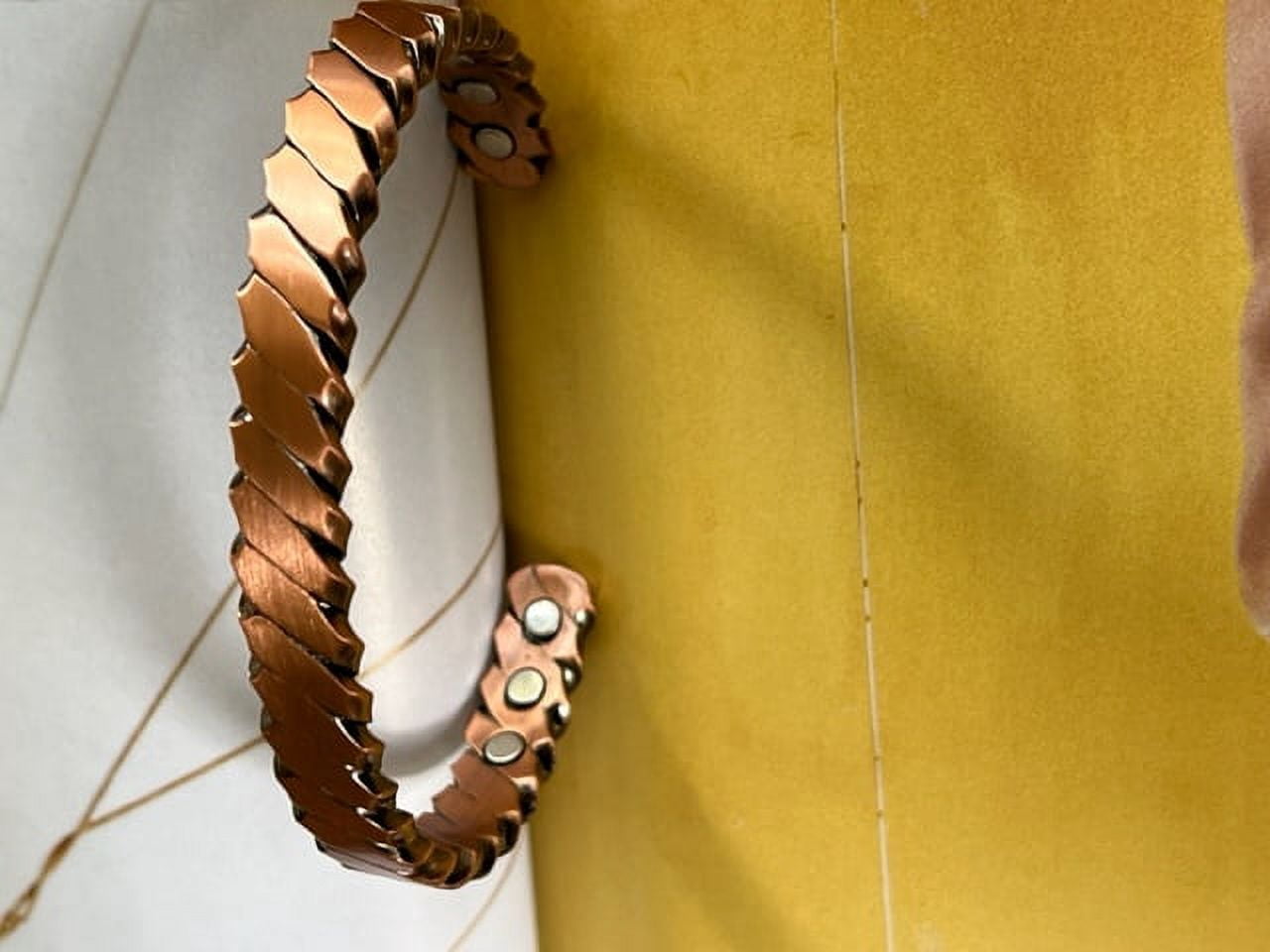 Men's 8 Inch Solid Copper Magnetic Cuff Bracelet CBM120 - 3/8 Of An Inch Wide.