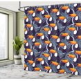 thumbnail image 4 of Ambesonne Tropical Shower Curtain, Toucan Birds Monstera Leaf, 69"Wx84"L, Dark Purple Orange, 4 of 4