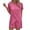 Underpants for women plus size-Hot Pink, variant on Guieoi Summer Two-Piece Outfit Solid-Color Short-Sleeve Top and Pants Casual Matching Set Pink XL