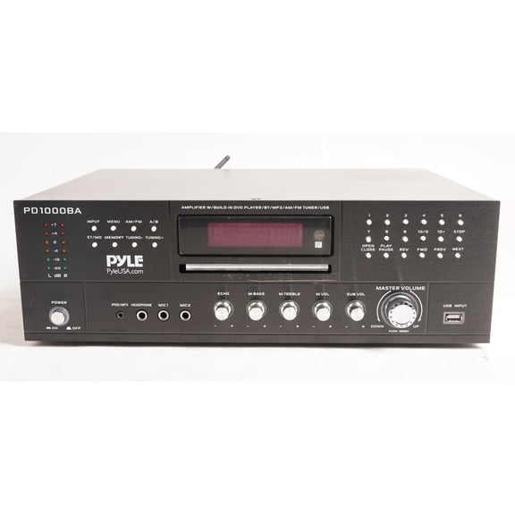 Pre-Owned Pyle Pro 4-Speaker Wireless Bluetooth Home Theater Amplifier CD/DVD Player, USB, AM/FM, AUX, Mic Inputs