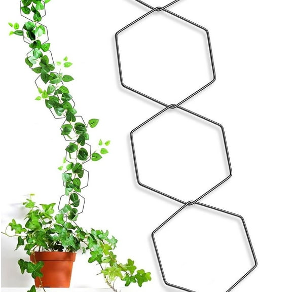 Plant Trellis for Climbing Plants Indoor, 7.5(ft) L Chain Metal Plant Supports for Potted Plants, Garden Plant Wall Trellis for Ivy Hoya Pothos Flower, 18 Hexagons