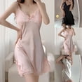 thumbnail image 5 of Women Nightgowns Sexy Lace Silk Underwear Dress Sleepwear Lingerie Sleepwear Top, 5 of 7