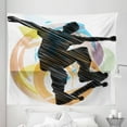 thumbnail image 1 of Teen Room Tapestry, Abstract Grunge Sketch Art of a Skater Young Boy Exotic Sports Graphic, Fabric Wall Hanging Decor for Bedroom Living Room Dorm, 5 Sizes, Multicolor, by Ambesonne, 1 of 1