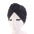 thumbnail image 3 of Guardurnaity Envolturas para la cabeza para mujer, diademas con nudos de flores en forma de V, gorro para dormir al tacto, gorro, accesorios de ropa a Sombreros negro Guardurnaity AP008896-04, 3 of 6