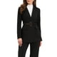 thumbnail image 1 of BLAZER DE TRABAJO CHIC INSPIRADO PARA MUJERES, MANGA LARGA, CON CUELLO, ELEGANTE, CASUAL, CHAQUETA DE TRAJE CON CINTURÓN, NEGRO, 1 of 6